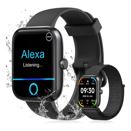 Relógio Inteligente Smartwatch Alexa Chamadas Novante Masculino Feminino Esportivo Ip68 Bluetooth Notificações... Preto Prateado