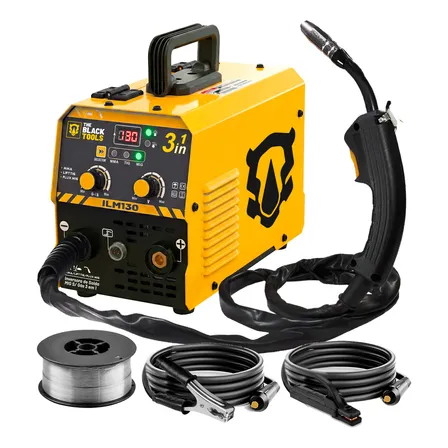 Máquina De Solda Inversora Mig 130a Sem Gás 3 Em 1 Tig Lift Mma Eletrodo Com Acessórios Ilm130 Prime Mig The Black Tools Preto 220v